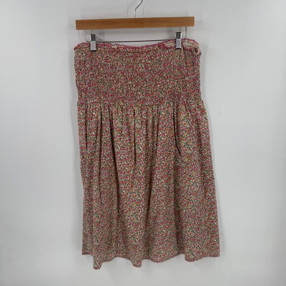 Y2K Wet Seal Smocked Floral Mini Dress XL Sleeveless Pockets Cottagecore Boho - Picture 1 of 9